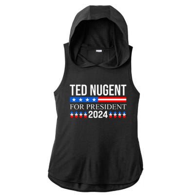 Ted Nugent For President 2024 Ladies PosiCharge Tri-Blend Wicking Draft Hoodie Tank