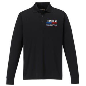 Ted Nugent For President 2024 Performance Long Sleeve Polo