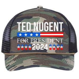 Ted Nugent For President 2024 Retro Rope Trucker Hat Cap