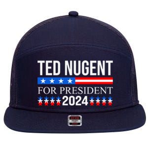 Ted Nugent For President 2024 7 Panel Mesh Trucker Snapback Hat