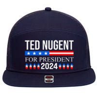 Ted Nugent For President 2024 7 Panel Mesh Trucker Snapback Hat