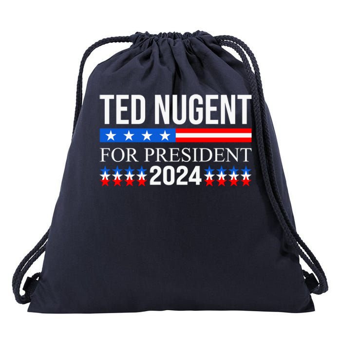 Ted Nugent For President 2024 Drawstring Bag