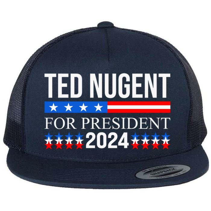 Ted Nugent For President 2024 Flat Bill Trucker Hat