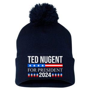 Ted Nugent For President 2024 Pom Pom 12in Knit Beanie