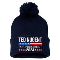 Ted Nugent For President 2024 Pom Pom 12in Knit Beanie