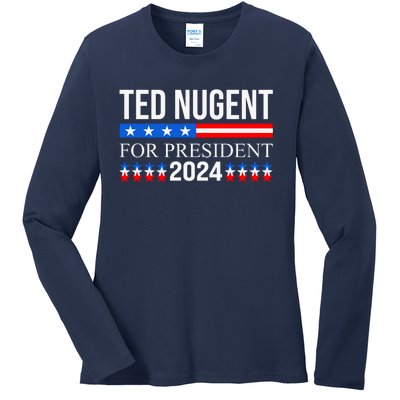 Ted Nugent For President 2024 Ladies Long Sleeve Shirt