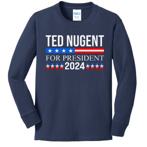 Ted Nugent For President 2024 Kids Long Sleeve Shirt