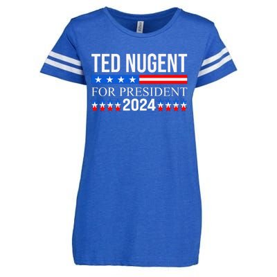 Ted Nugent For President 2024 Enza Ladies Jersey Football T-Shirt