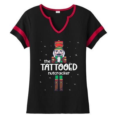 Tattoed Nutcracker Family Matching Ladies Halftime Notch Neck Tee