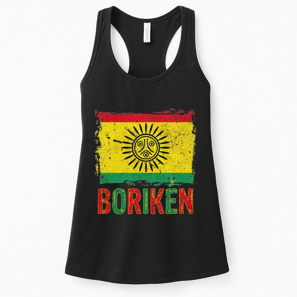 Taino Nation Flag Boriken Borinquen Native American Arawak Womens Tank Top