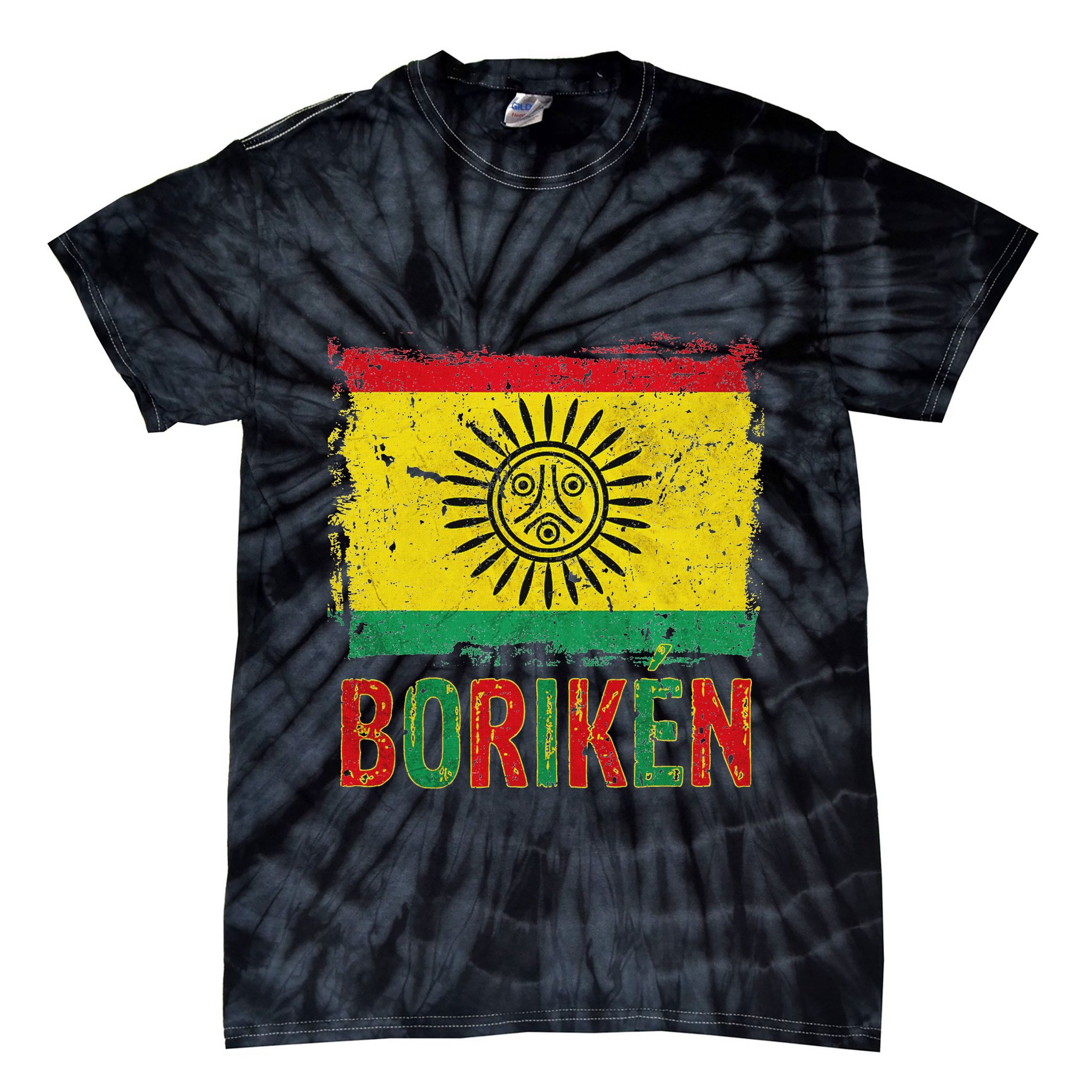 Taino Nation Flag Boriken Borinquen Native American Arawak Tie-Dye T-Shirt