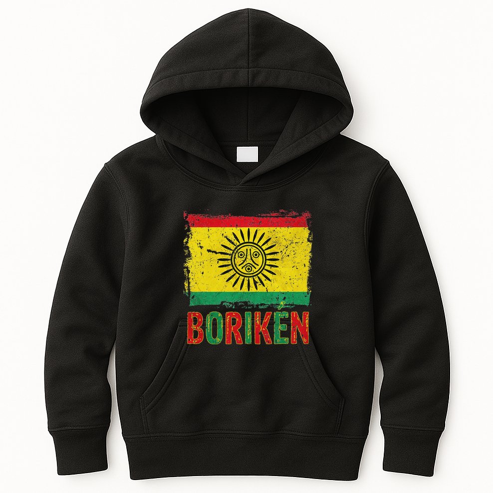 Taino Nation Flag Boriken Borinquen Native American Arawak Kids Hoodie