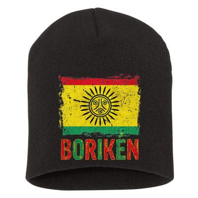 Taino Nation Flag Boriken Borinquen Native American Arawak Short Acrylic Beanie
