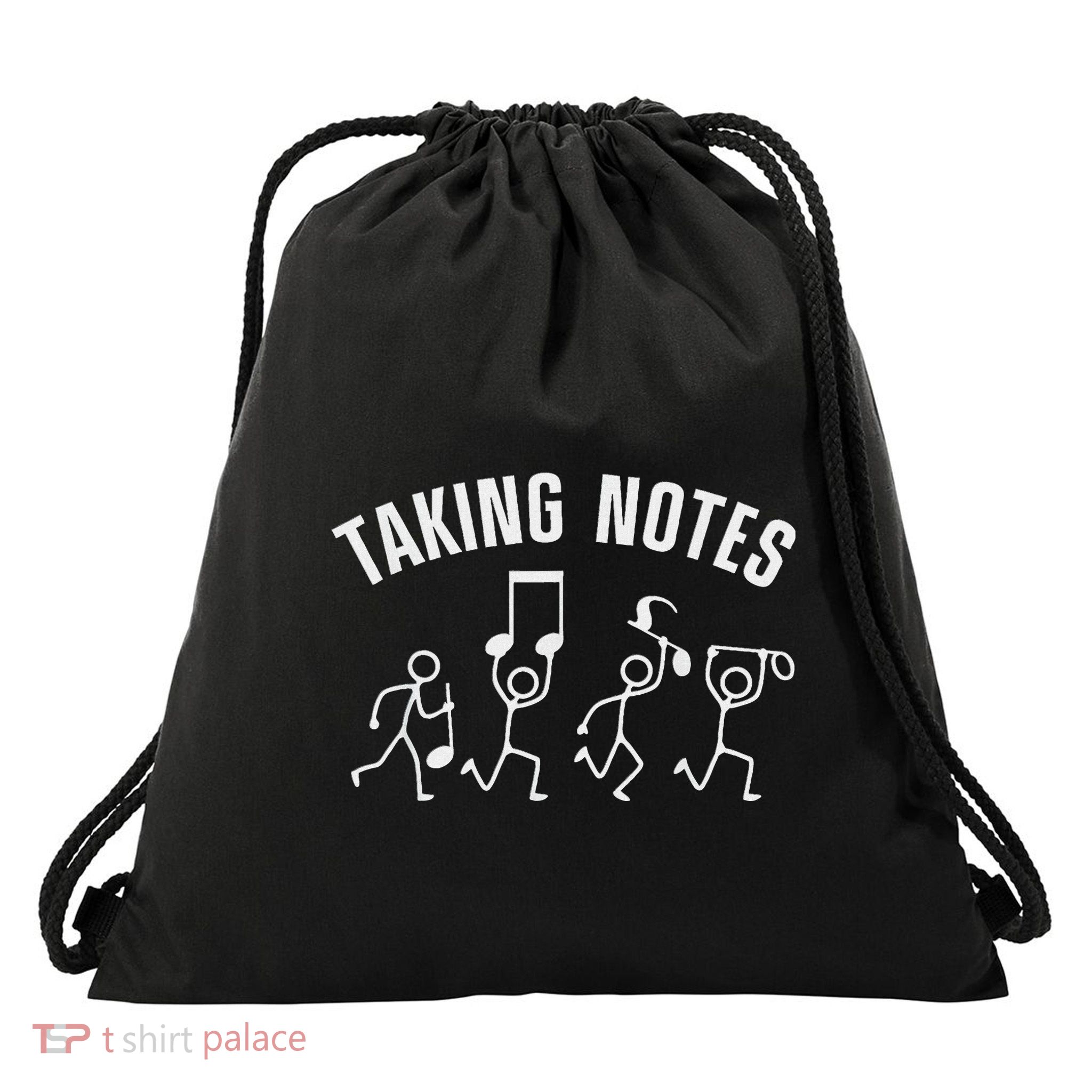 Taking Notes Funny Musical Notes Symbol Drawstring Bag
