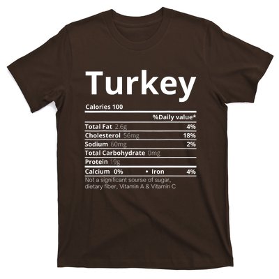 Turkey Nutrition Facts Thanksgiving Costume T-Shirt