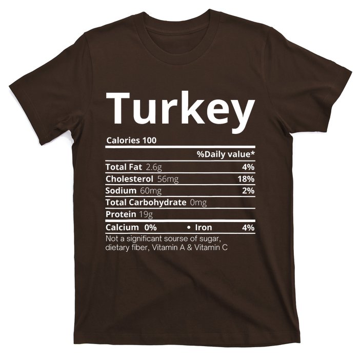 Turkey Nutrition Facts Thanksgiving Costume T-Shirt