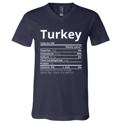 Turkey Nutrition Facts Thanksgiving Costume V-Neck T-Shirt