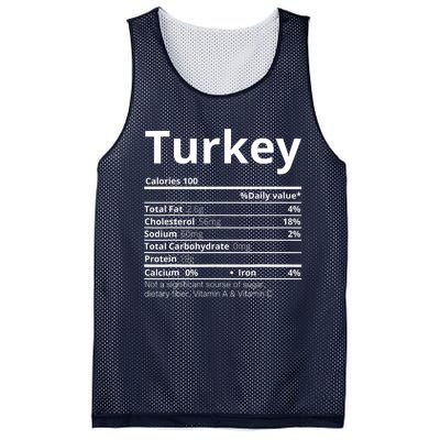 Turkey Nutrition Facts Thanksgiving Costume Mesh Reversible Basketball Jersey Tank