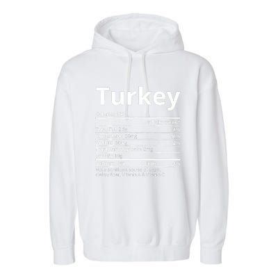 Turkey Nutrition Facts Thanksgiving Costume Garment-Dyed Fleece Hoodie