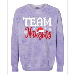 Team Naughty Funny Couple Matching Outfit Team Nice Family Great Gift Colorblast Crewneck Sweatshirt