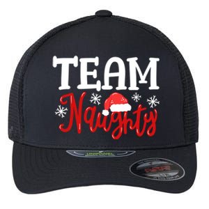 Team Naughty Funny Couple Matching Outfit Team Nice Family Great Gift Flexfit Unipanel Trucker Cap