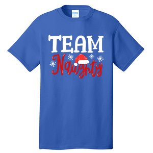 Team Naughty Funny Couple Matching Outfit Team Nice Family Great Gift Tall T-Shirt