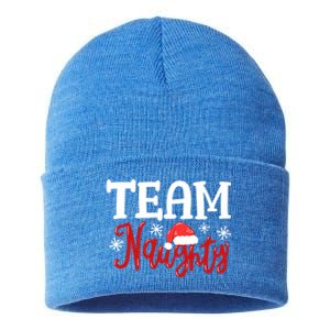 Team Naughty Funny Couple Matching Outfit Team Nice Family Great Gift Sustainable Knit Beanie