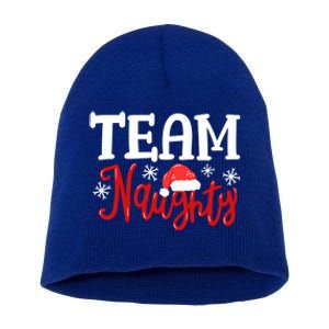 Team Naughty Funny Couple Matching Outfit Team Nice Family Great Gift Short Acrylic Beanie