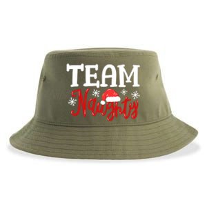 Team Naughty Funny Couple Matching Outfit Team Nice Family Great Gift Sustainable Bucket Hat