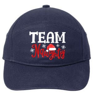 Team Naughty Funny Couple Matching Outfit Team Nice Family Great Gift 7-Panel Snapback Hat