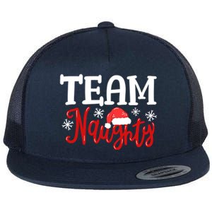 Team Naughty Funny Couple Matching Outfit Team Nice Family Great Gift Flat Bill Trucker Hat