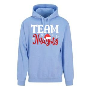 Team Naughty Funny Couple Matching Outfit Team Nice Family Great Gift Unisex Surf Hoodie