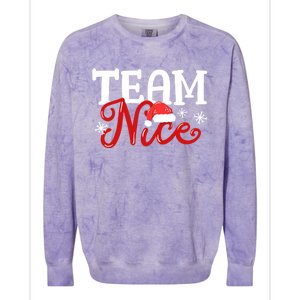 Team Nice Funny Couple Matching Outfit Team Naughty Family Gift Colorblast Crewneck Sweatshirt