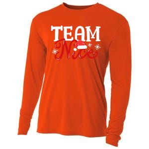 Team Nice Funny Couple Matching Outfit Team Naughty Family Gift Cooling Performance Long Sleeve Crew