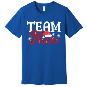 Team Nice Funny Couple Matching Outfit Team Naughty Family Gift Premium T-Shirt