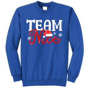 Team Nice Funny Couple Matching Outfit Team Naughty Family Gift Tall Sweatshirt