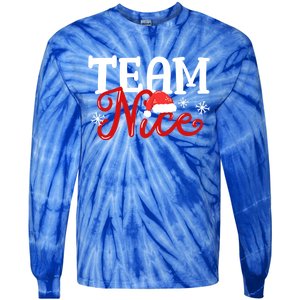 Team Nice Funny Couple Matching Outfit Team Naughty Family Gift Tie-Dye Long Sleeve Shirt