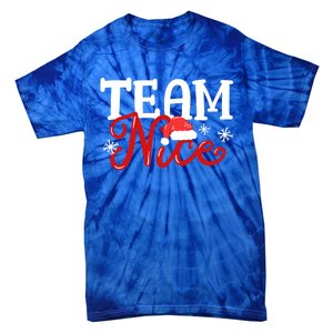 Team Nice Funny Couple Matching Outfit Team Naughty Family Gift Tie-Dye T-Shirt