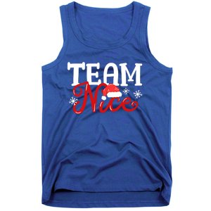 Team Nice Funny Couple Matching Outfit Team Naughty Family Gift Tank Top