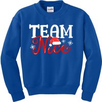 Team Nice Funny Couple Matching Outfit Team Naughty Family Gift Kids Sweatshirt