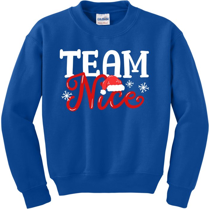 Team Nice Funny Couple Matching Outfit Team Naughty Family Gift Kids Sweatshirt