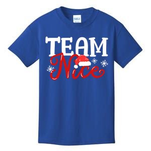 Team Nice Funny Couple Matching Outfit Team Naughty Family Gift Kids T-Shirt