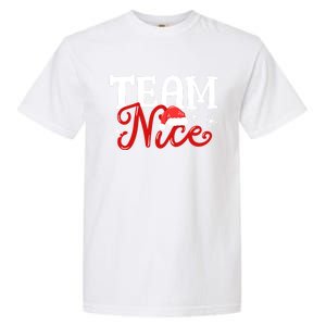 Team Nice Funny Couple Matching Outfit Team Naughty Family Gift Garment-Dyed Heavyweight T-Shirt