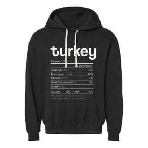 Turkey Nutrition Facts Funny Thanksgiving Christmas food Garment-Dyed Fleece Hoodie