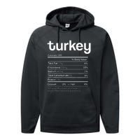 Turkey Nutrition Facts Funny Thanksgiving Christmas food Performance Fleece Hoodie