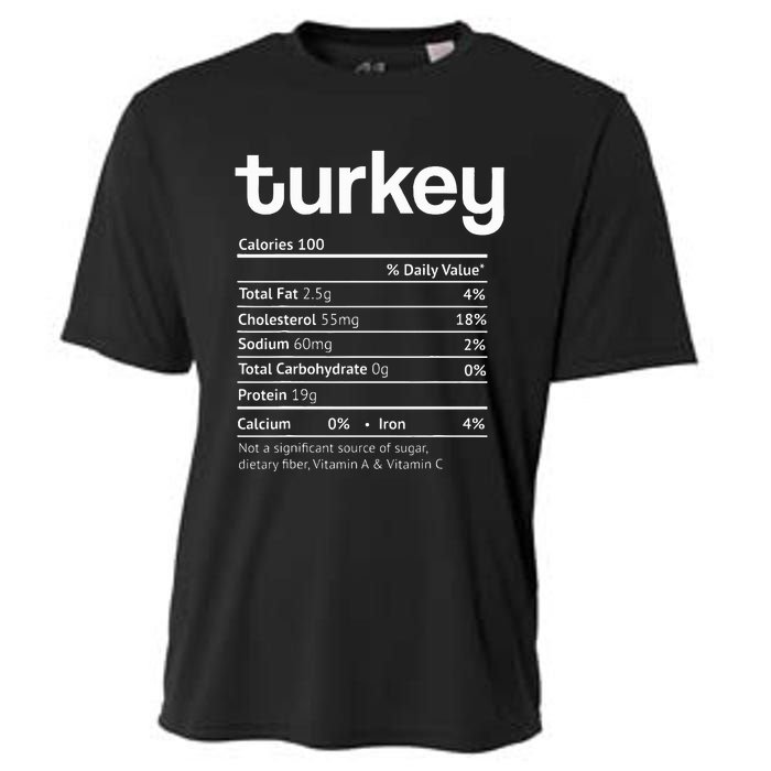 Turkey Nutrition Facts Funny Thanksgiving Christmas food Cooling Performance Crew T-Shirt