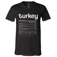 Turkey Nutrition Facts Funny Thanksgiving Christmas food V-Neck T-Shirt