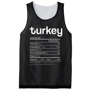 Turkey Nutrition Facts Funny Thanksgiving Christmas food Mesh Reversible Basketball Jersey Tank