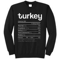 Turkey Nutrition Facts Funny Thanksgiving Christmas food Tall Sweatshirt