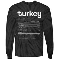 Turkey Nutrition Facts Funny Thanksgiving Christmas food Tie-Dye Long Sleeve Shirt